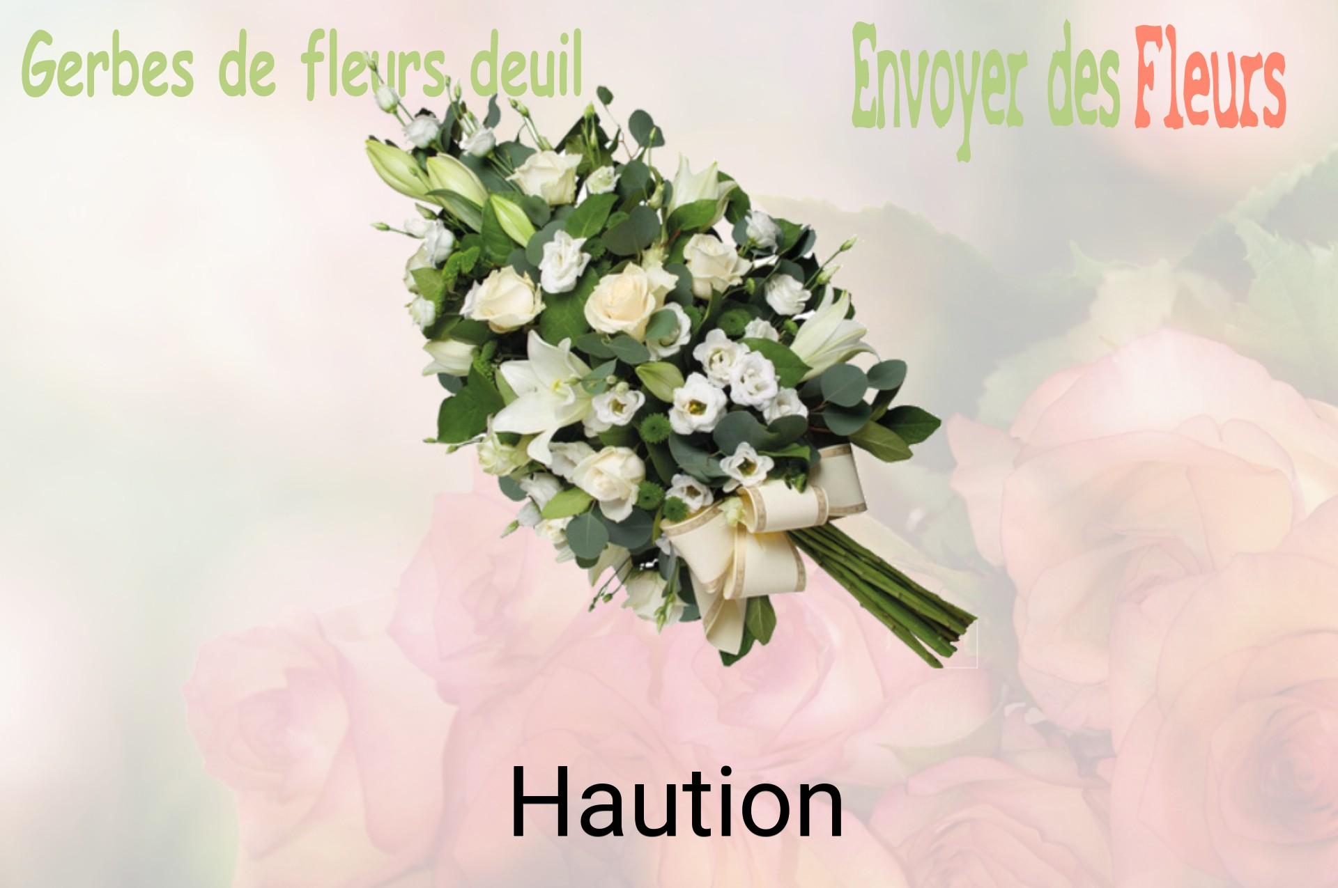 Gerbe de fleurs de deuil livrée à Haution